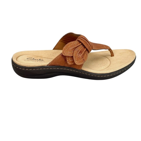 Clarks 12 W Women's Brown Slide Sandals - Picture 2 of 6